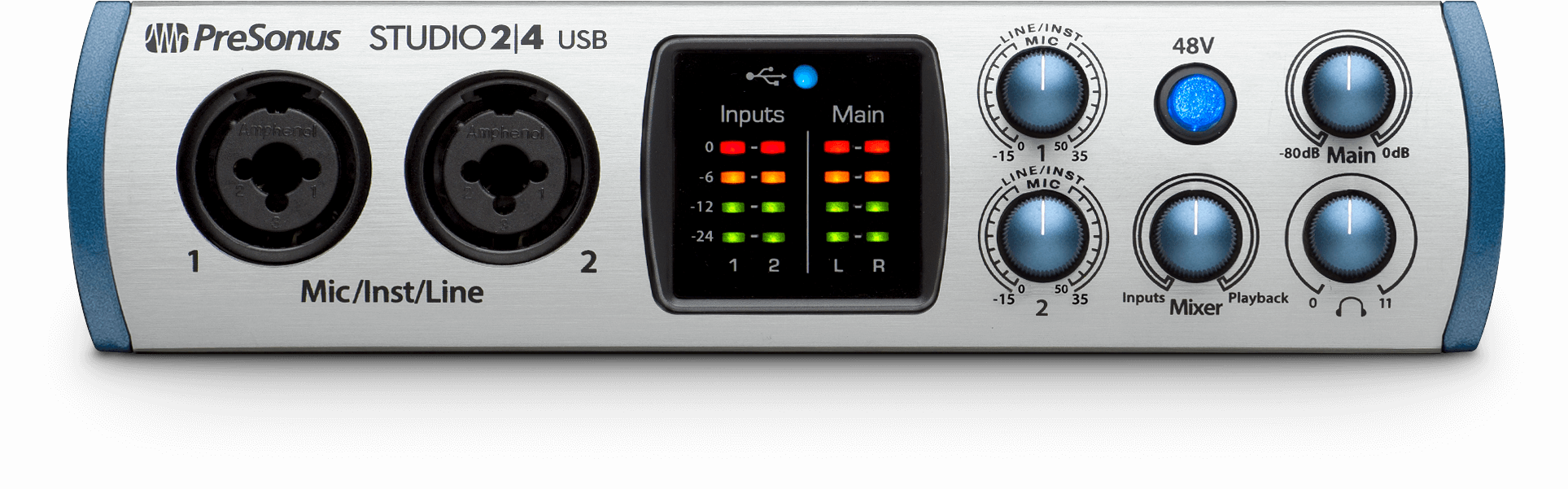 USB-C Audio Interface with MXL Microphone 192 kHz ISK Headphones Stand & Cables Bundle Presonus Audio Interface 1810 8x8 